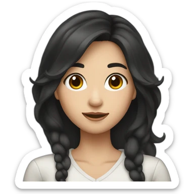 Whitney Lau, long dark hair, woman with Phone sticker