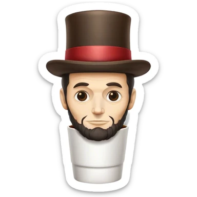 Abraham Lincoln if he were a to-go cup of coffee with his hat sticker