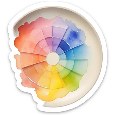 watercolor mixing plate  sticker