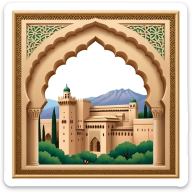 Alhambra Landmark Emoji – Highlighting its Moorish architecture and distinctive arches. sticker