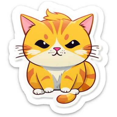 Nervous yellow cat  sticker