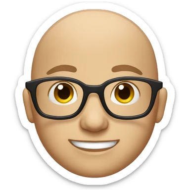bald boy in glasses sticker