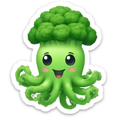 Kawaii broccoli octopus sticker