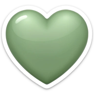 sage green heart with transparent bg  sticker