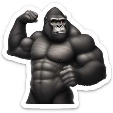 Gorilla flexing sticker