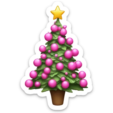pink christmas tree  sticker