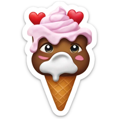 Heart with ice cream  sticker