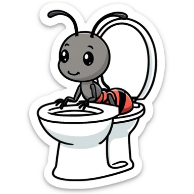 ant on the toilet sticker