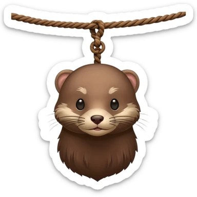 mink in a hangmans noose sticker