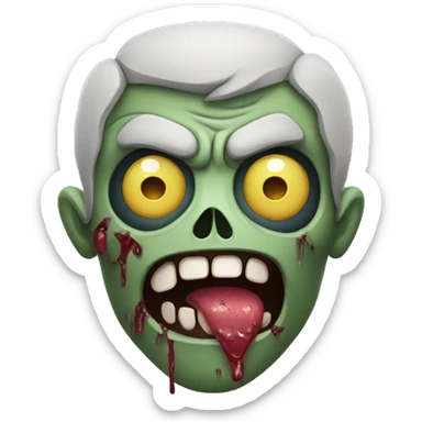 Zombie with tongue and eye patch. Friendly looking sticker