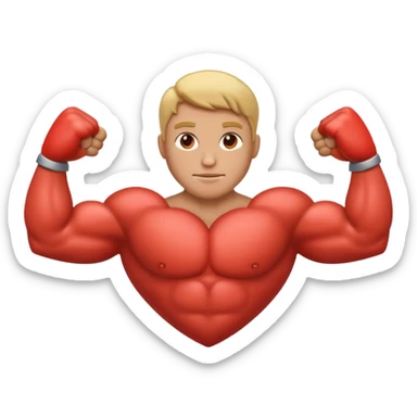 Corazón con dos brazos fuertes sticker