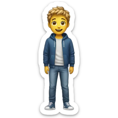 Happy full body boy sticker