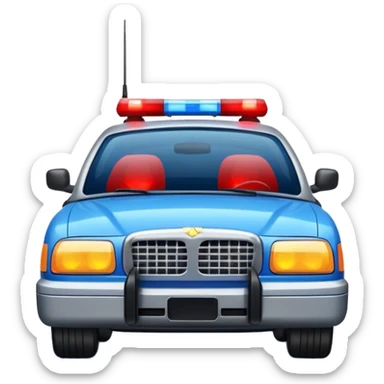 police car with lights on flashing sticker