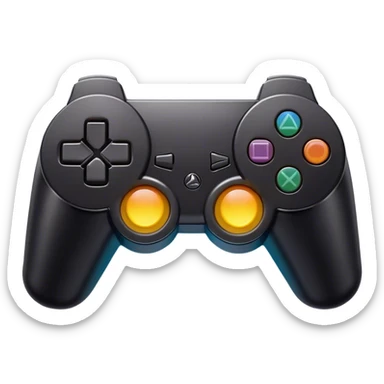 Clash of Clans aesthetic: Cinematic Playful PlayStation 3 Console Portrait Emoji, rendered in a 3D vector-style similar to standard emojis with minimal shading and bold, simplified shapes. A compact, distinct form with signature details, softly glowing with a cutting-edge console technology charm. Simplified yet unmistakably iconic, highly detailed and consistent, glowing with a soft radiance and high shine. Stylized with a touch of technological advancement and a soft glowing outline, capturing the essence of a beloved gaming relic with a friendly, playful manner! sticker