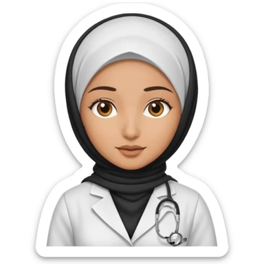 hijab doctor in white dress sticker