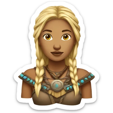 native warrior woman blond sticker