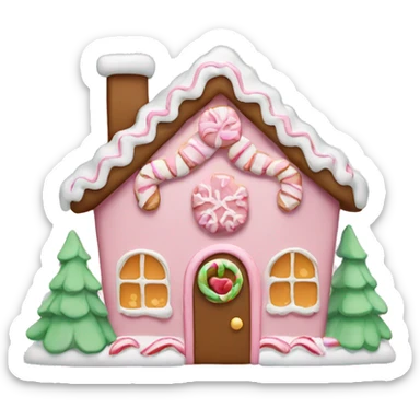 light pink christmas gingerbread house  sticker