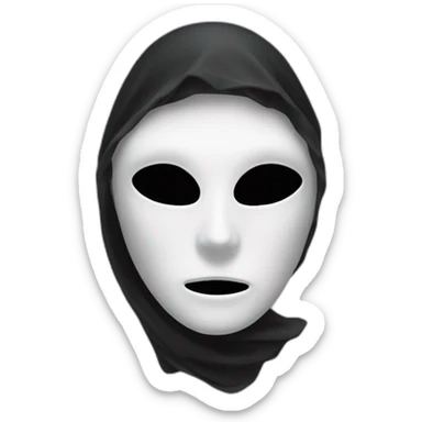 Ghost mask and black headscarf sticker