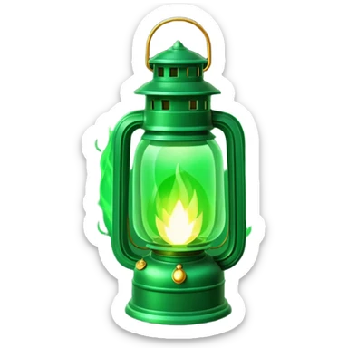 soul green fire lanttern sticker