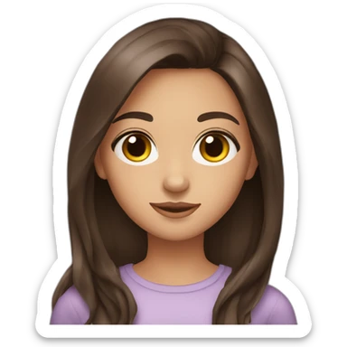 A beautiful, brunette girl with beautiful, brown eyes  sticker