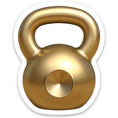 beige and gold kettlebell, minimal aesthetic sticker
