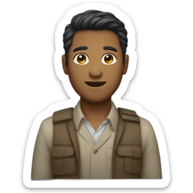 un avatar de una persona masculina aleatoria, que imponga caracter y determinación sticker