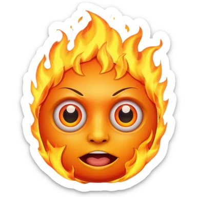 fire face with camera eyes sticker