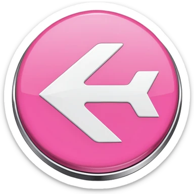 fleche directionelle blache sur fond de couleur rose sur un bouton   sticker