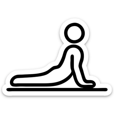 icon on the theme of yoga cobra poses classes.  sticker