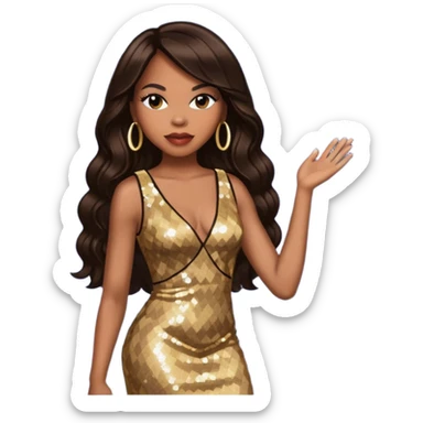 Tenitra Michelle Williams, R&B Singer from Destiny's Child with long dark brown hair, medium dark skin sticker