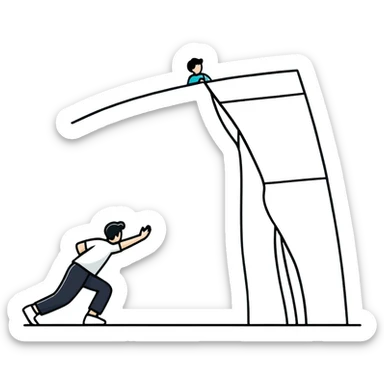 couple with contrasting attachment styles, one person leaning away (avoidant) and one person reaching toward them (approachable) sticker