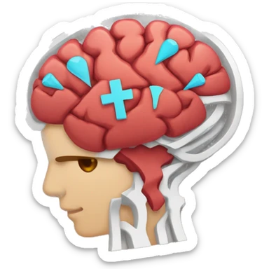 corazón con cerebro y el símbolo de Psicología  sticker
