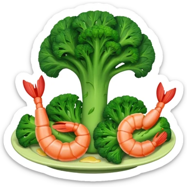 Broccoli with shrimp  sticker