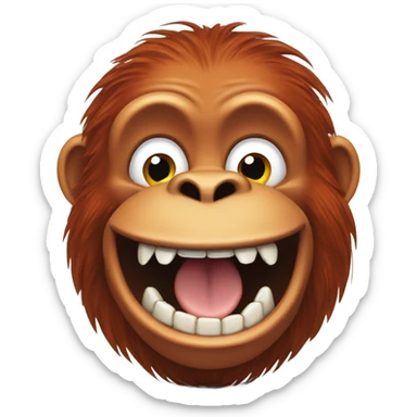 an orangutan biting the curb sticker