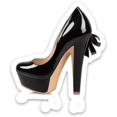 Black Patent Leather Daffodile Platform Heels sticker