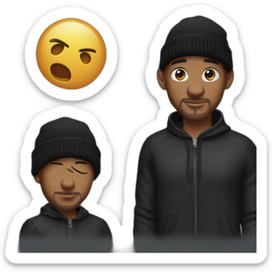 will smith with black beanies sticker