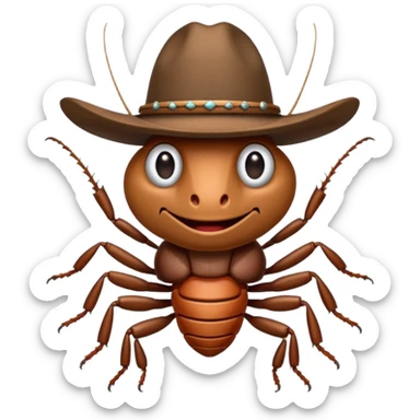 Cockroach wearing a hat in wild west style  sticker