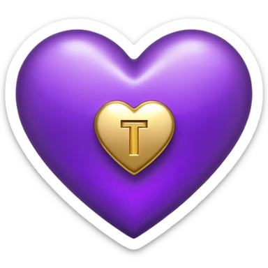 The gold Letter “T” inside a Purple Heart sticker