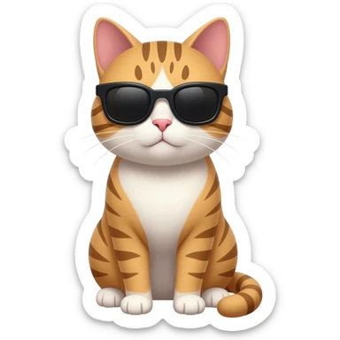 Cat wearing sunglasses sticker