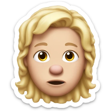 greasy pig with blonde hair sticker