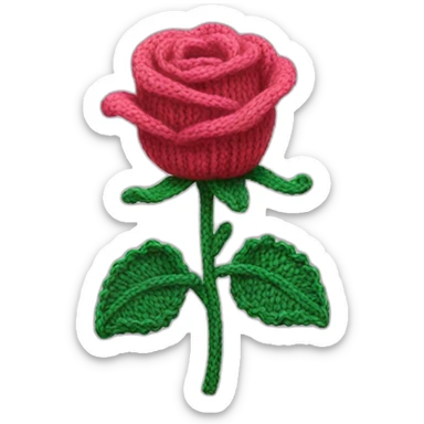 Knit rose sticker