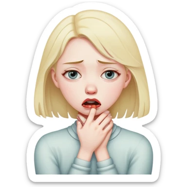 Girl choking herself emote sticker