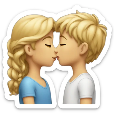 Boy and girl kiss sticker