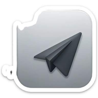 create a app iconj of the telegram in black-grey sticker