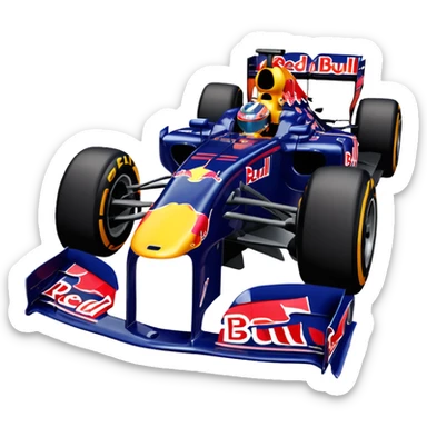 Um carro de fórmula 1 da rede Bull de 2010 com o número 5 no carro sticker