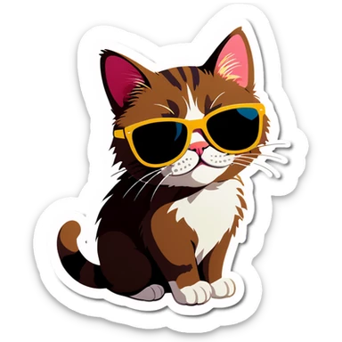 Cat with sunglassesl sticker