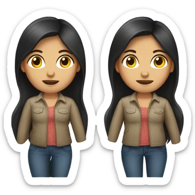 Chilean woman with dark long hair sticker