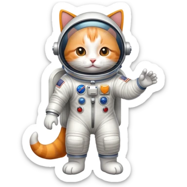 Cria um gato vestido de astronauta  sticker