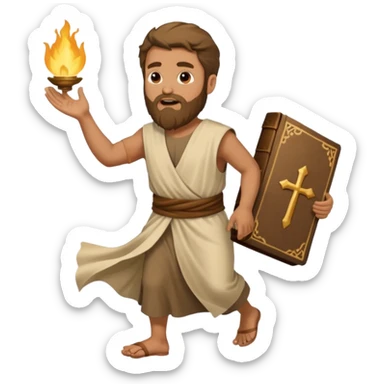 image of prophet Jonah (breaded man)  in the bible fleeing sticker