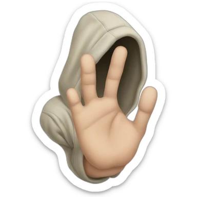 hand sagging from hoodie sticker